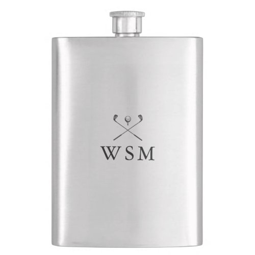 Modern Personalized Monogram Golf Clubs Flask