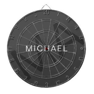 Modern Personalized Monogram Gray Dart Board