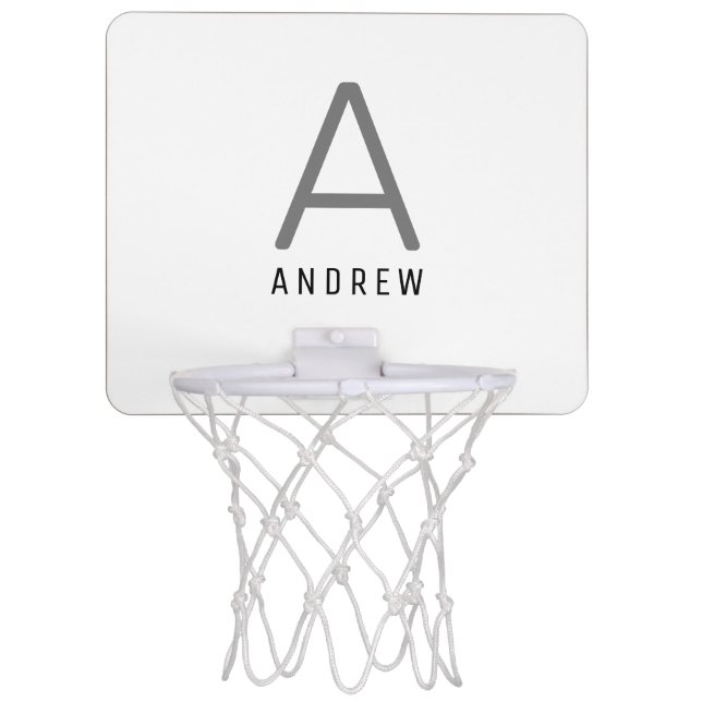Modern Personalized Monogram Mini Basketball Hoop (Front)