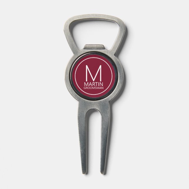 Modern Personalized Monogram&Name Groomsmen Divot Tool (Composite)