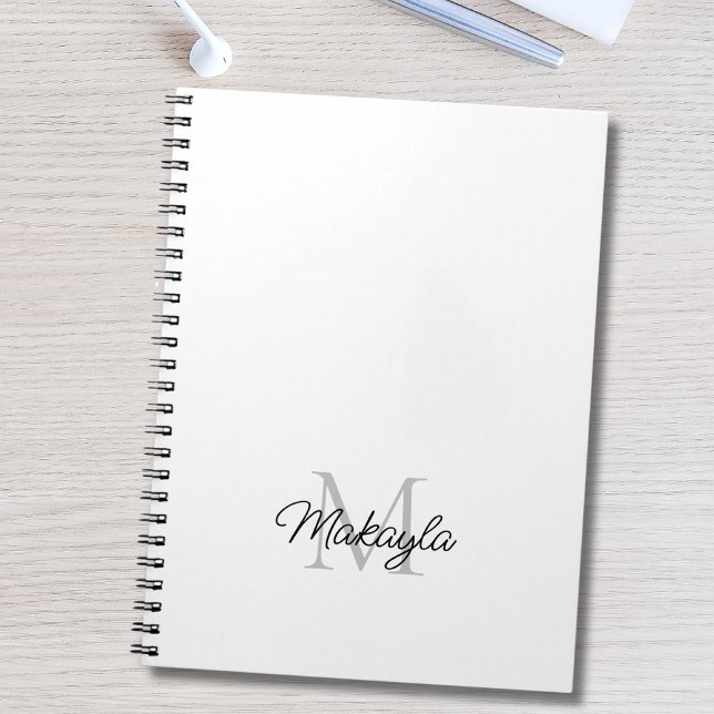 Modern Personalized Monogram Name Notebook (Creator Uploaded)