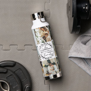 Modern Personalized Monogram & Photo Collage Water Bottle