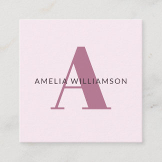 Modern Personalized Monogram  Square Business Card