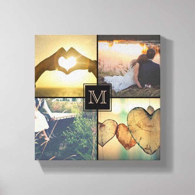 Modern Personalized Monogramed Photo Canvas Print (Front)
