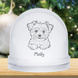 Modern Personalized Morkie Dog Christmas Snow Globe
