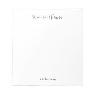 Modern Personalized Mother of the Bride Notepad