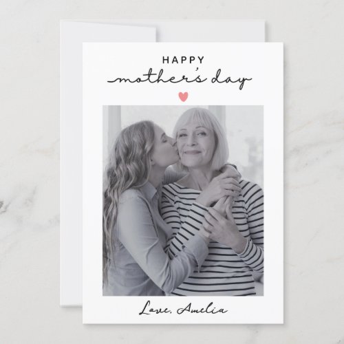 modern Personalized Mothers Day Photo Card
