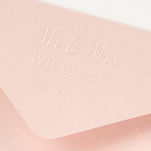 Modern Personalized Mr and Mrs Wedding Monogram Embosser