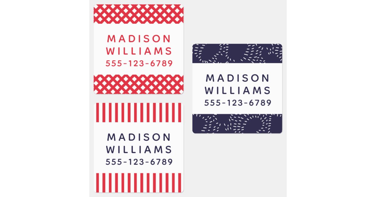Modern Personalized Name Adhesive Waterproof Labels | Zazzle.com