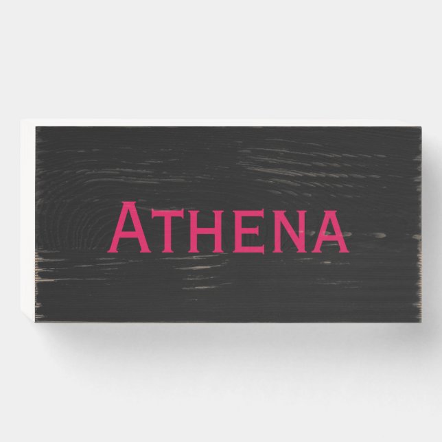 Modern Personalized Name Bedroom Modern Home Art Wooden Box Sign (Front Horizontal)