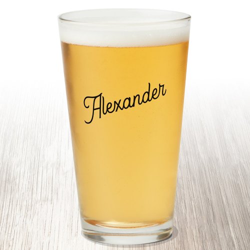 Modern Personalized Name Beer Glass
