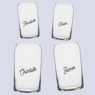 Modern Personalized Name Can Glass