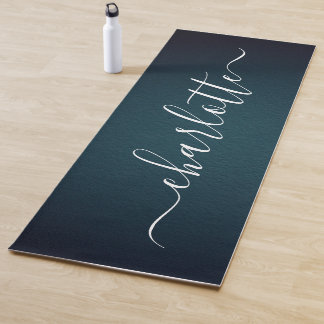 Modern Personalized Name Chic Calligraphy Yoga Mat