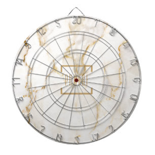 Modern Personalized Name Gold Effect Marble Dart Board