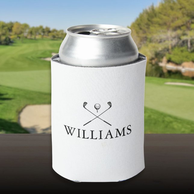 Modern Personalized Name Golf Clubs Can Cooler (Modern Personalized Name Golf Clubs Can Cooler)