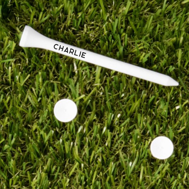 Modern Personalized Name Golf Tees (Personalized name simple minimalist golf tee)