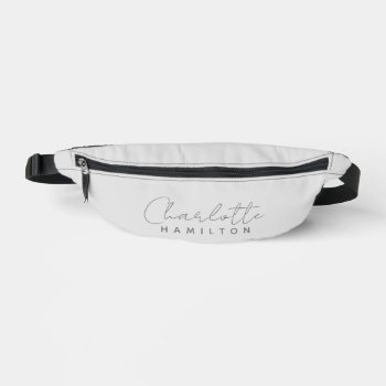 Modern Personalized Name Grey Tones Fanny Pack by Ricaso_Graphics at Zazzle