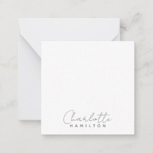 Modern Personalized Name Grey Tones Note Card