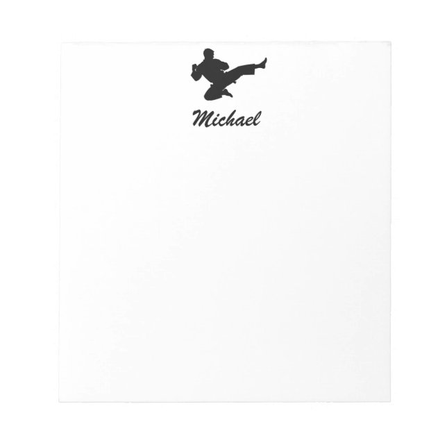 Modern Personalized Name Karate / Taekwondo / judo Notepad (Front)