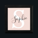 Modern Personalized Name Monogram Pastel Pink Gift Box<br><div class="desc">Modern Personalized Name Monogram Pastel Pink</div>