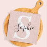 Modern Personalized Name Monogram Pastel Pink Kitchen Towel<br><div class="desc">Modern Personalized Name Monogram Pastel Pink</div>