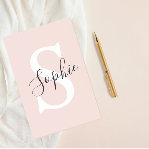 Modern Personalized Name Monogram Pastel Pink Post_it Notes