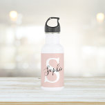 Modern Personalized Name Monogram Pastel Pink Stainless Steel Water Bottle<br><div class="desc">Modern Personalized Name Monogram Pastel Pink</div>