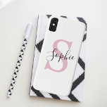 Modern Personalized Name Monogram Pink iPhone XS Max Case<br><div class="desc">Modern Personalized Name Monogram Pink</div>