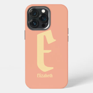 Modern Personalized Name Monogram Pink iPhone case