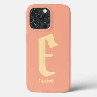 Modern Personalized Name Monogram Pink iPhone case