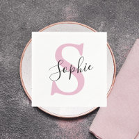 Modern Personalized Name Monogram Pink