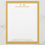 Modern Personalized Name Ochre White Minimalistic  Letterhead