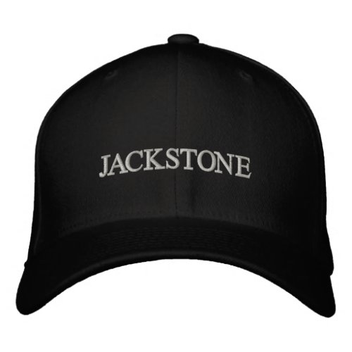  Modern Personalized Name Script Cool Black  Embroidered Baseball Cap