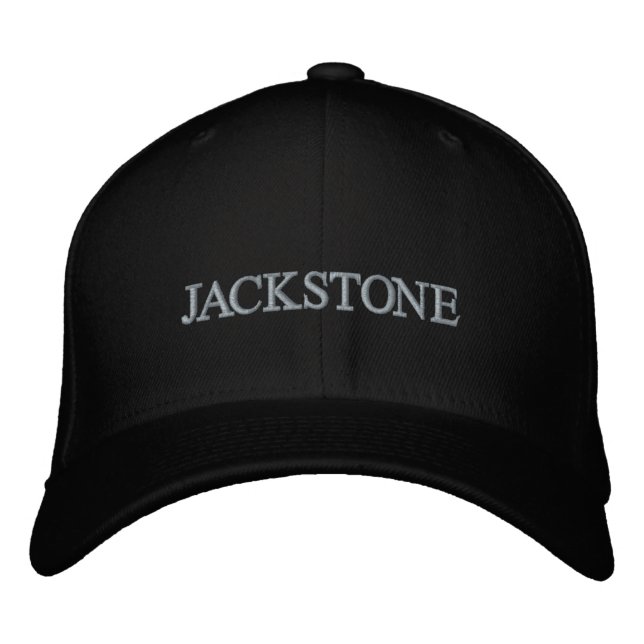  Modern Personalized Name Script Cool Black  Embroidered Baseball Cap (Front)
