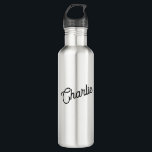 Modern Personalized Name Stainless Steel Water Bottle<br><div class="desc">Personalized custom name design in a modern font.</div>