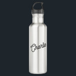 Modern Personalized Name Stainless Steel Water Bottle<br><div class="desc">Personalized custom name design in a modern font.</div>