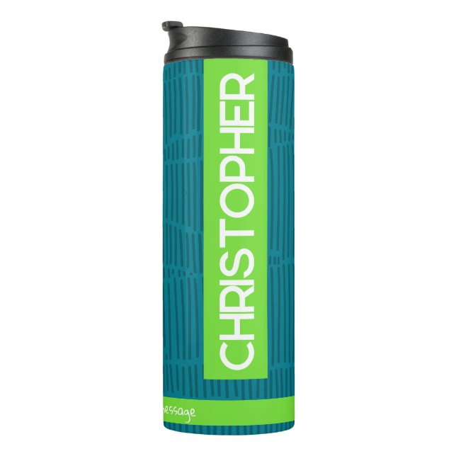 Modern Personalized Name Thermal Tumbler  (Rotated Right)