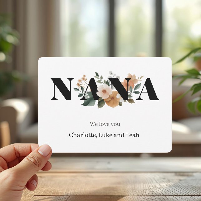 Modern Personalized Nana Floral Card (Creator Uploaded)