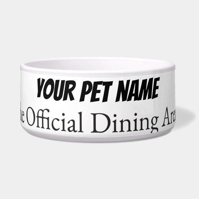 Modern Personalized Pet bowl | Custom Name Dog (Front)
