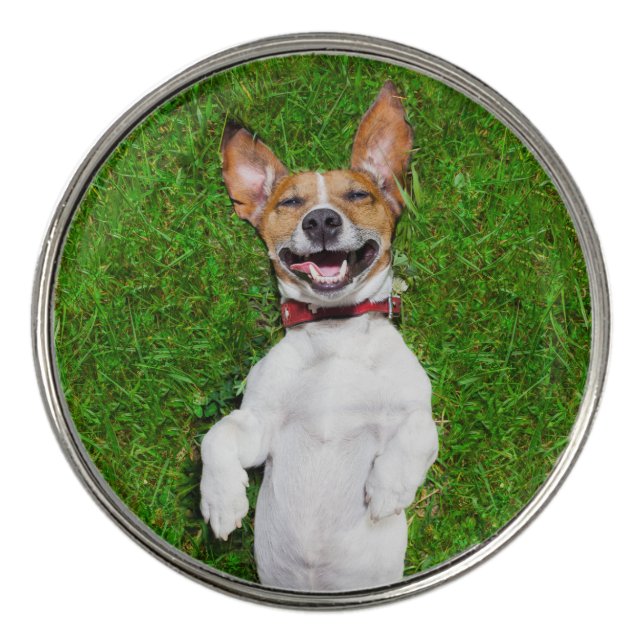Modern Personalized Pet Dog Photo  Golf Ball Marker (Front)