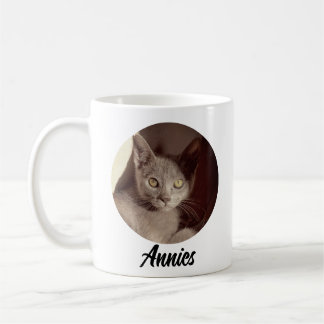 Modern personalized pet name and photo mug