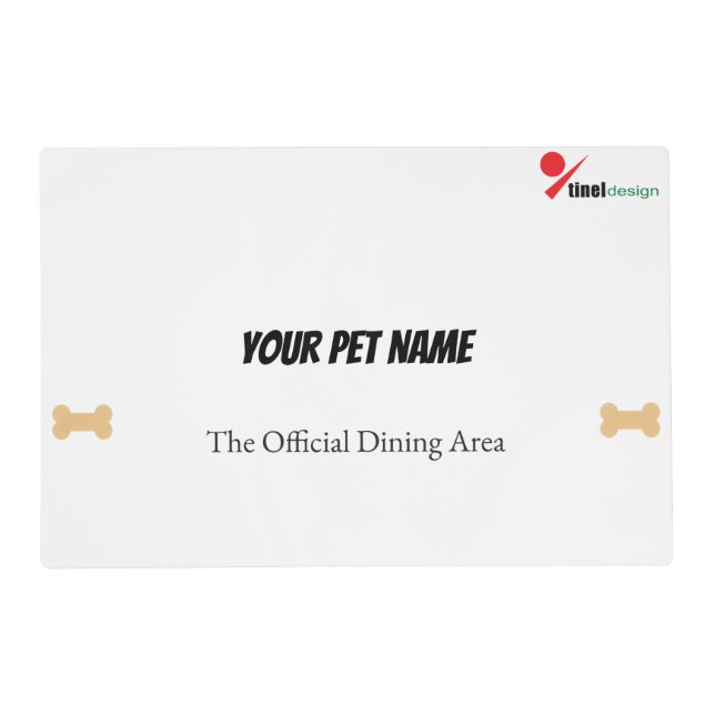 Modern Personalized Pet Placemat | Custom Name Dog (Front)