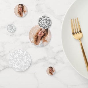 Modern Personalized Photo 16th Birthday Floral Confetti