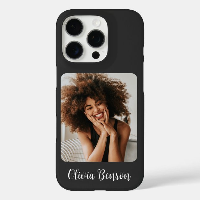 Modern Personalized Photo and Name Create your own Case-Mate iPhone Case (Back)