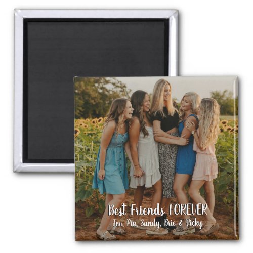 Modern Personalized Photo Best Friends Forever Magnet