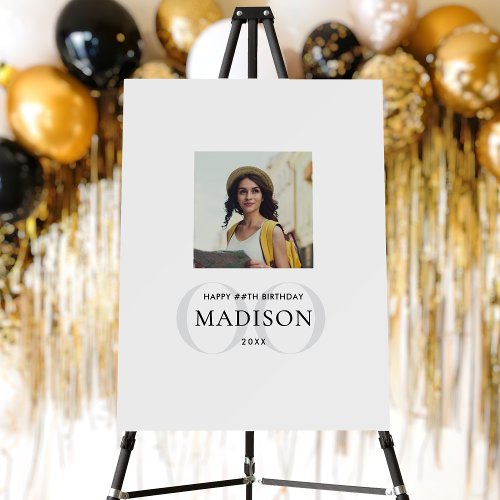 Modern Personalized Photo Birthday Signing Board