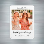 Modern Personalized Photo Bridesmaid Proposal Magnet<br><div class="desc">Modern personalized bridesmaid proposal magnet with an editable name and text. Make your wedding extra special with an alternative "will you be my bridesmaid?" proposal idea for your girlfriends.</div>