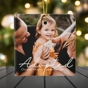 Modern Personalized Photo Child Adoption Ceramic Ornament