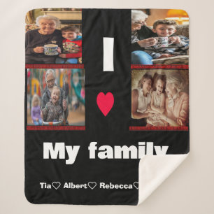 Modern Personalized Photo Collag Sherpa Blanket