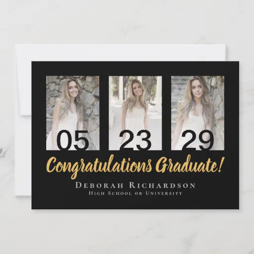 Modern Personalized Photo Collage Graduation Card